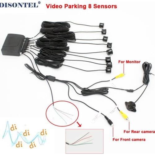 8 Sensors Auto Detector System Kit Auto Reverse Backup Sound Alert BEBE sound Alarm Indicator Probe Car Parking Sensor 12V