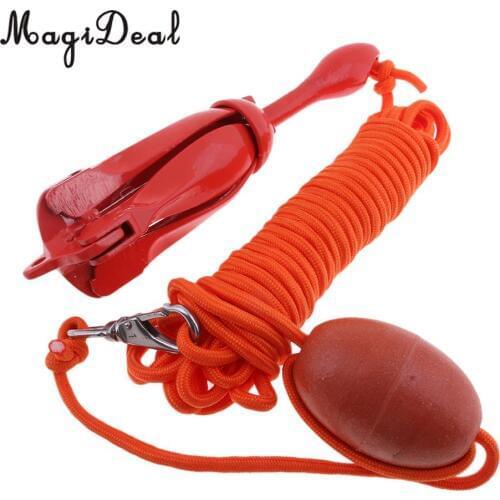 Marine 1.5Kg/3.3Lb Kayak Folding Grapnel Anchor & Buoy & 30 ft. Marine Rope for Water Sports Fishing Kayak Boat Rafting Sailing