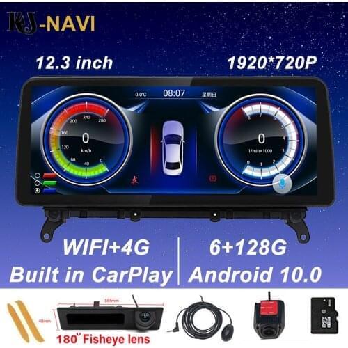 CIC NBT Android 10 12.3inch Screen Carplay Radio Video Navigation Multimedia System For BMW X3 F25 / X4 F26 Blue Anti-Glare IPS