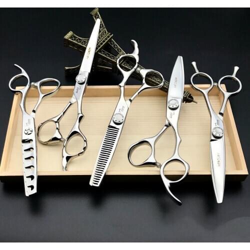 6 Professional Hair Salon Structure Scissors Set Cutting Barber Haircut Thinning Shear Scissors Hairdressing Hair Tools Scissors