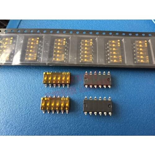 Original new 100% ESD106 6P dial switch 6 bit SMD 2.54mm flat dial code dial