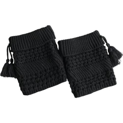 Autumn Winter Shoe Accessories Leg Warmers Women Short Button Decorative Thermal Acrylic Knitted Boot Cuffs Socks Cover