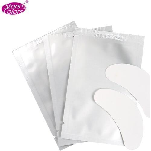 50 Pairs/lot Thin Big Size Gel Eyelash Patch Silver Pack Gel Collagen Eye Pads Paper Patches Beauty Makeup Tools