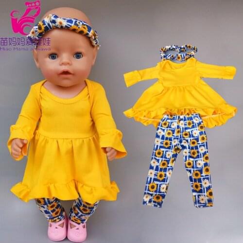 17 Inch Baby Doll Dress Pants with Headband 18 Inch Doll Clothes Trousers