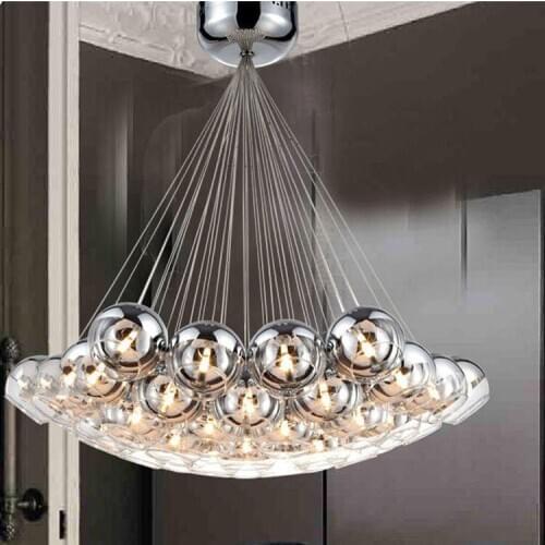 Italian Style modern Industrial Led pendant lighting glass shades G4 Lobby Hotels Restaurant hanging lamps ball Pendant lights
