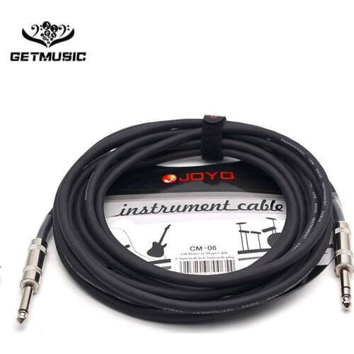 JOYO Instrument Cable Shielded Stereo to Mono Cable 6.3mm Male to 6.3mm Male plug 15ft Black