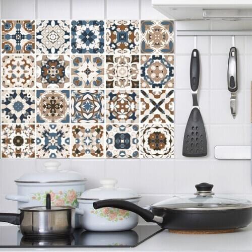 Moranti style Retro Tile Bathroom Kitchen Home Decor Moroccan Arab Wall Stickers Kitchen Backsplash SelfAdhesive