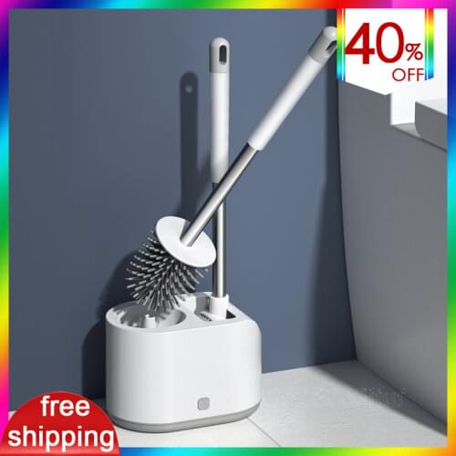 Toilet Brush Clean Scrub Combo Set TPR Soft Head Base Ventilation Waterproof Bathroom Accessories Cleaning Tools Multiple Models