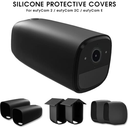 2PCS Silicone Protective Covers for eufyCam Eufy-2C Eufy-2 Eufy-E Anti-Scratch Camera Protective Cover Giving Security Camera