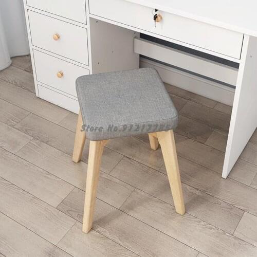 Bedroom makeup stool dressing stool modern minimalist fabric chair solid wood dining stool household small bench low stool desk