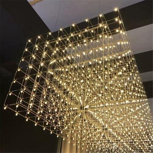Stainless Steel Light Art LED Pendant Lights Starry Sky LED Suspension Light Exhibition Hall Engineering Pendant Lighting PA0091