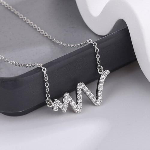 VENTFILLE 925 Sterling Silver Fashion Sweet Diamond-studded Letter Patternclavicle Necklace Japan and South Korea Tide Tower