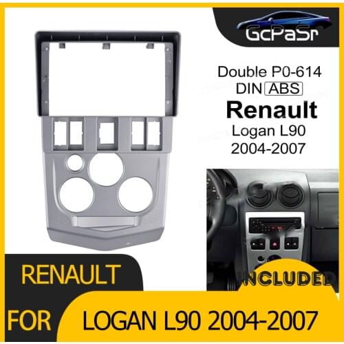 1-2Din Car Radio Player DVD Frame Plug Audio Fitting Adaptor Dash Trim Kits Facia Panel 9inch For Renault Logan L90 2004-2007