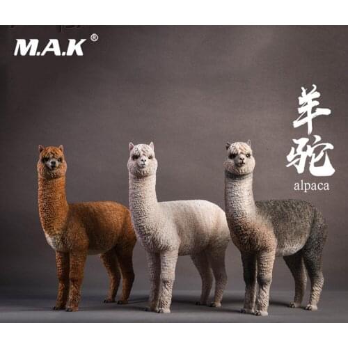 1/6 Figure Scene Accessory Resin Alpaca Animal Model Jxk011 Static Decoration Brown/White/Piebald Gray Color For 12'' Action