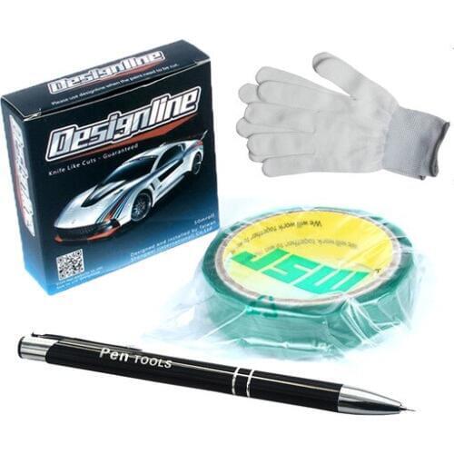 1/8"/3.5mm 50m Wide Design Line Knifeless Tape Cutting Tape Wrap Film Car Wrapping + air bubble release pen + Glove