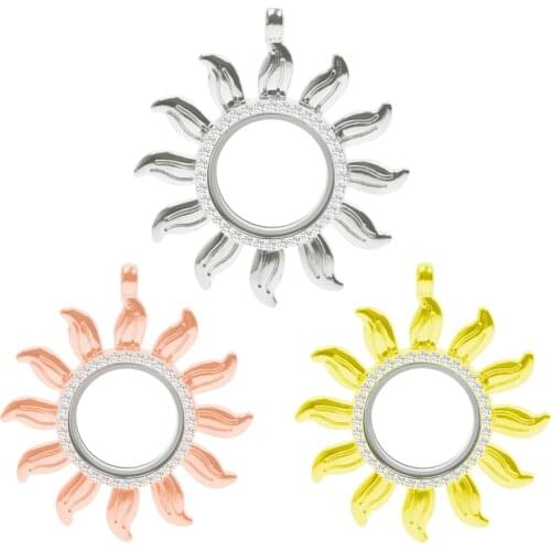 1PCS Hot Sale Glass Pendant Necklace For Women Creative DIy Flower Round Floating Crystal Locket Necklace Jewelry Handmade GIft