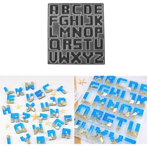 Uppercase Letter Silicone Molds UV Epoxy Resin Alphabet A To Z Mold 26 Capital Letters Moulds for DIY Crafts Jewelry Making Tool