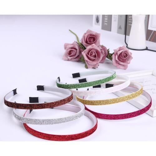 1CM Korean Shiny Glitter Hairband Fashion Handmade Accessories Plastic DIY Headband for Bows Girls Women Hair Accessories