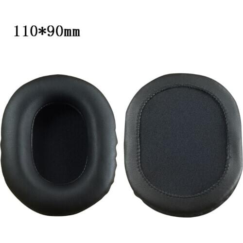 2PCS Square Oval Headphone Earpads Soft Leather Memory Foam Ear Cushion Cover X3UB