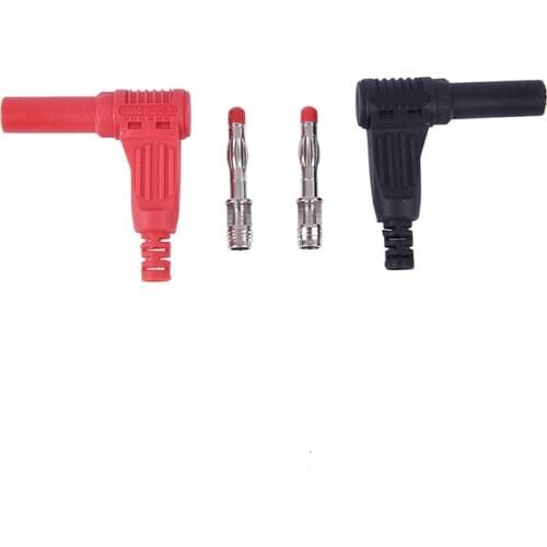 2pcs 4mm Male Right Angle Insulation Wire Solder Type DIY Banana Plug Connectors