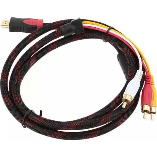 5 Feet 1.5m Hdmi Male to 3rca 3 RCA RGB Video Audio Av Cable