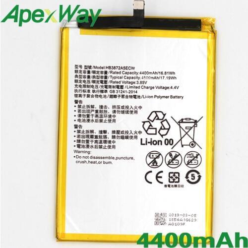 ApexWay 2PCS/lot HB3872A5ECW 4400mAh Phone battery for Huawei Honor Note 8 / V8 Max / EDI-DL00 / EDI-AL10