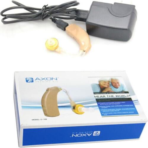 AXON C-108 Rechargeable BTE Hearing Aid Analogue Hearing Aids Sound Voice Amplifier O-N-H Adjustment Deaf Ear Care Device C108