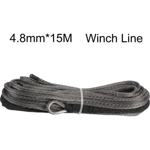Tow Rope UHMWPE Rope 4.8mm*15M Winch Line High Quality Synthetic Fiber Rope Car Accessories