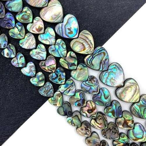 Natural Shell Loose Beads Love Heart-shaped Abalone Shell Beads, Used for DIY Jewelry Making, Necklace Bracelet Size 10-20mm