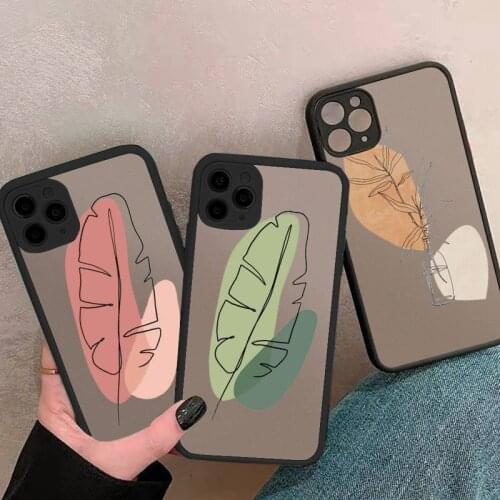 Art Geometry Retro Abstract pattern Phone Case matte transparent For iphone 7 8 11 12 plus mini x xs xr pro max cover