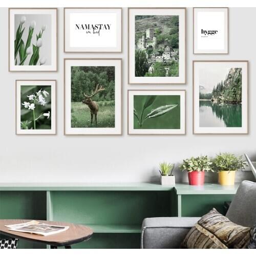 Dewdrop Tulip Lake Elk Lily Early Spring Wall Art Canvas Painting Nordic Posters And Prints Wall Pictures For Living Room Decor