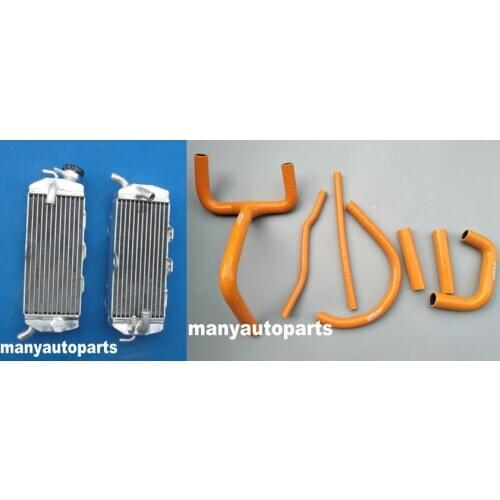 For KTM LC4 620 625 640 660 Aluminum Radiator with orange hose