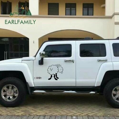 EARLFAMILY 58cm x 58cm Cute Sheep Car Stickers Farm Animal Wall Home Glass Window Door Truck Sticker Bumper Cover Decal