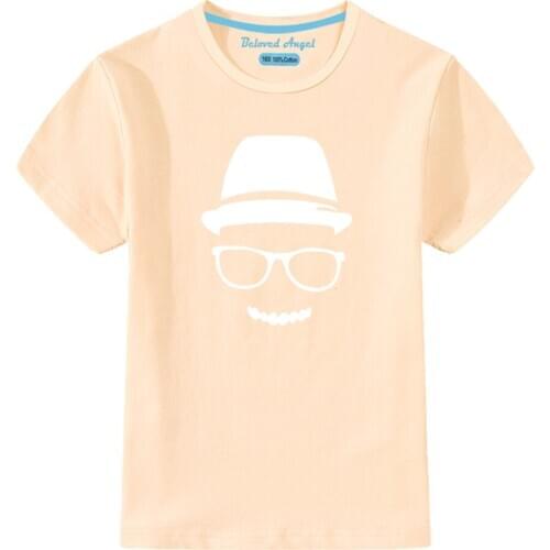 Boys T Shirt Girls Kids Children Tops Cotton Clothing Short Sleeves Clothes Luminous Print Cartoon Tee Black Blue Yellow Red