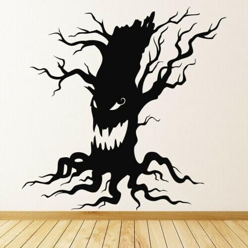 Halloween Wall Decal Creepy Tree Crazy Style Art Mural Vinyl Window Stickers Party Club Amusement Interior Decor Removable M880