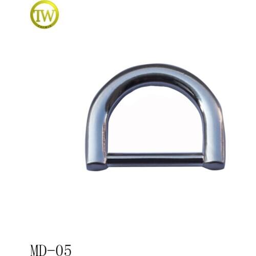 MD05 custom silver handbag metal D ring buckle for bag accessories 19mm