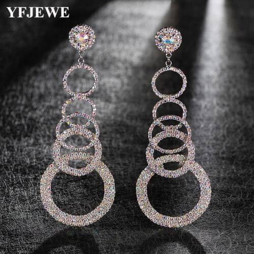 YFJEWE Fashion Loop Drop Earrings For Women Long Wave Dangle Earrings High Quality Statement Wedding Jewelry Wholesale E528