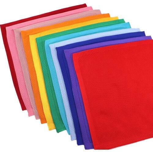 Mens Solid Color Knit Pocket Square Vintage Knitted Hankerchief Scarves For Business Party Suit Woven Hankies Chest Towel 24CM