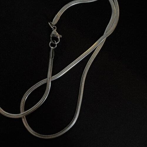 New Fashion Stainless Steel Silver-Color Chunky Collar Choker Necklace For Women Snake Chain Elegant Lady Trendy Jewelry