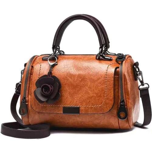 New flowers Pendant Handbag Womens fashion Boston bags single shoulder bag ladies crossbody bag PU messenger bag