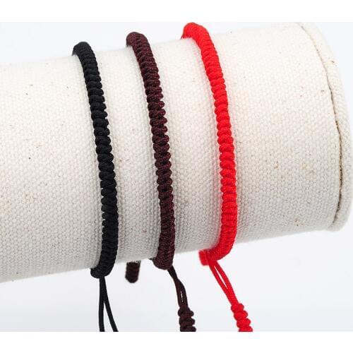 New Simple Jewelry Tibetan Religion Buddhism Bracelet Lucky Knot Red Black Coffee Woven Thread Rope Unisex Macrame Bracelets
