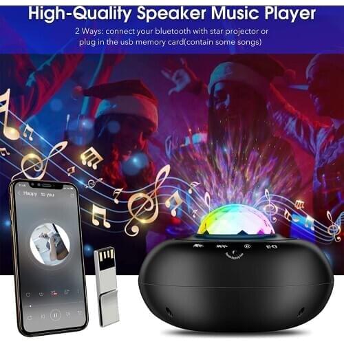 Galaxy Projector Ocean Wave Projector Works with Alexa & Google with WiFi APP & Voice Control Bluetooth Night Light Perfect