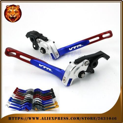 Adjustable Folding Extendable Brake Clutch Lever For HONDA VTR1000F FIRESTORM VTR WITH LOGO Motorcycle 1998 1999 2000 2005 04