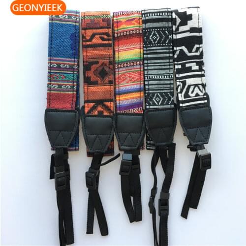 3 in 1 Camera Strap Vintage Hippie Style Canvas Shoulder Neck Belt Durable Cotton DSLR Camera Strap for Nikon Pentax Sony Canon