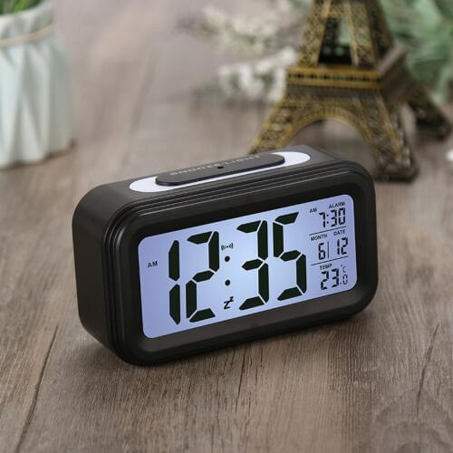 Lcd Zhong Hua Give The Correct Time Photosensitive Clever Clock Noctilucent Mute Alarm Clock Electronics Alarm Clock 1019 New