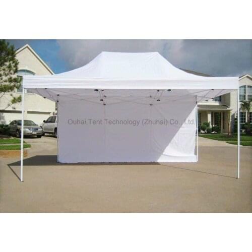 3 x 4.5m Steel Frame Folding Tent Pop up Gazebo Sun Shelter Waterproof Wedding Exhibition Leisure Garden Canopy in White Color