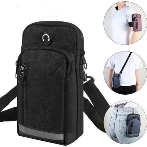 Running Men Women Arm Bags for Phone Money Keys Outdoor Sports Arm Package Bag with Headset Hole Simple Style Running Arm Band