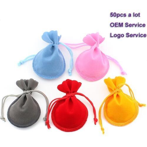 Wedding Gift bag 50pcs/Lot Jewlery Packing Pouch Lash bag Lip Gloss Beaty Pouch Drawstring Cute bag 7x9 9x12 Can Customized Logo