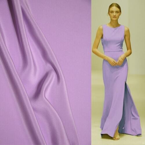 Light purple natural mulberry silk crepe de chine fabric cloth 114 cm width 30 mm soft shirt clothing bedding fabric for dress