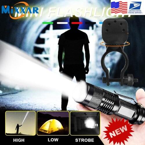 ZK20 Dropshipping Mini LED Flashlight 3 Modes Torch Zoomable Flash Light Waterproof Lamp For Fishing Camping Hiking Riding